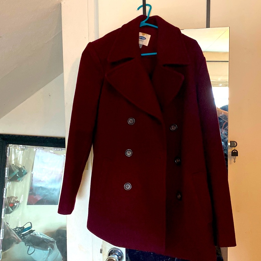 XL burgundy Pea Coat